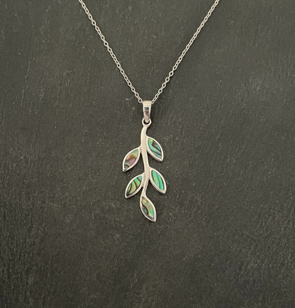 Paua Shell Leaf Pendant image 0