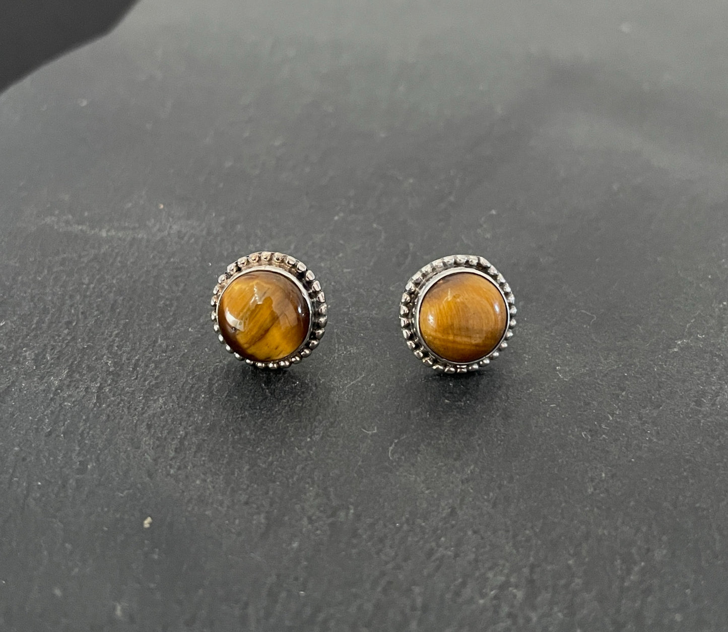 Tiger's Eye Round Studs image 0