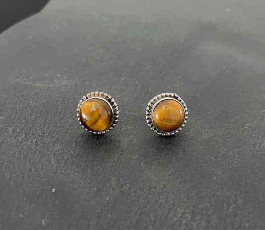 Tiger's Eye Round Studs image 0