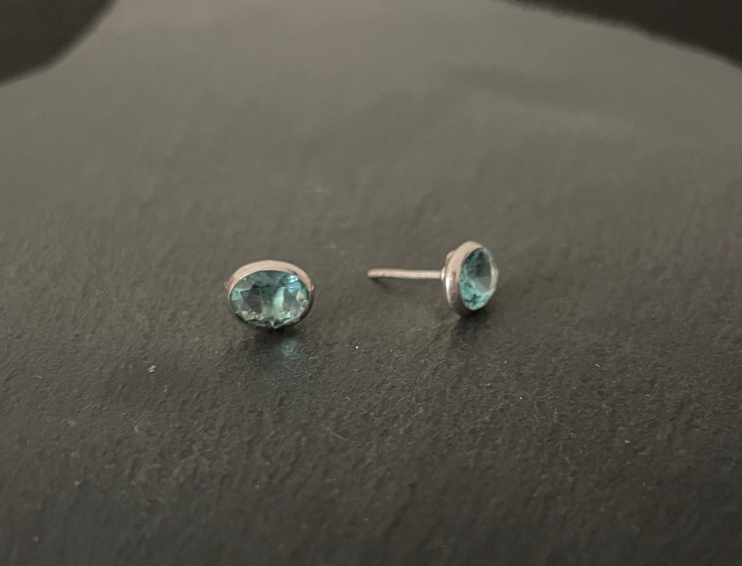 Oval Blue Topaz Studs image 1