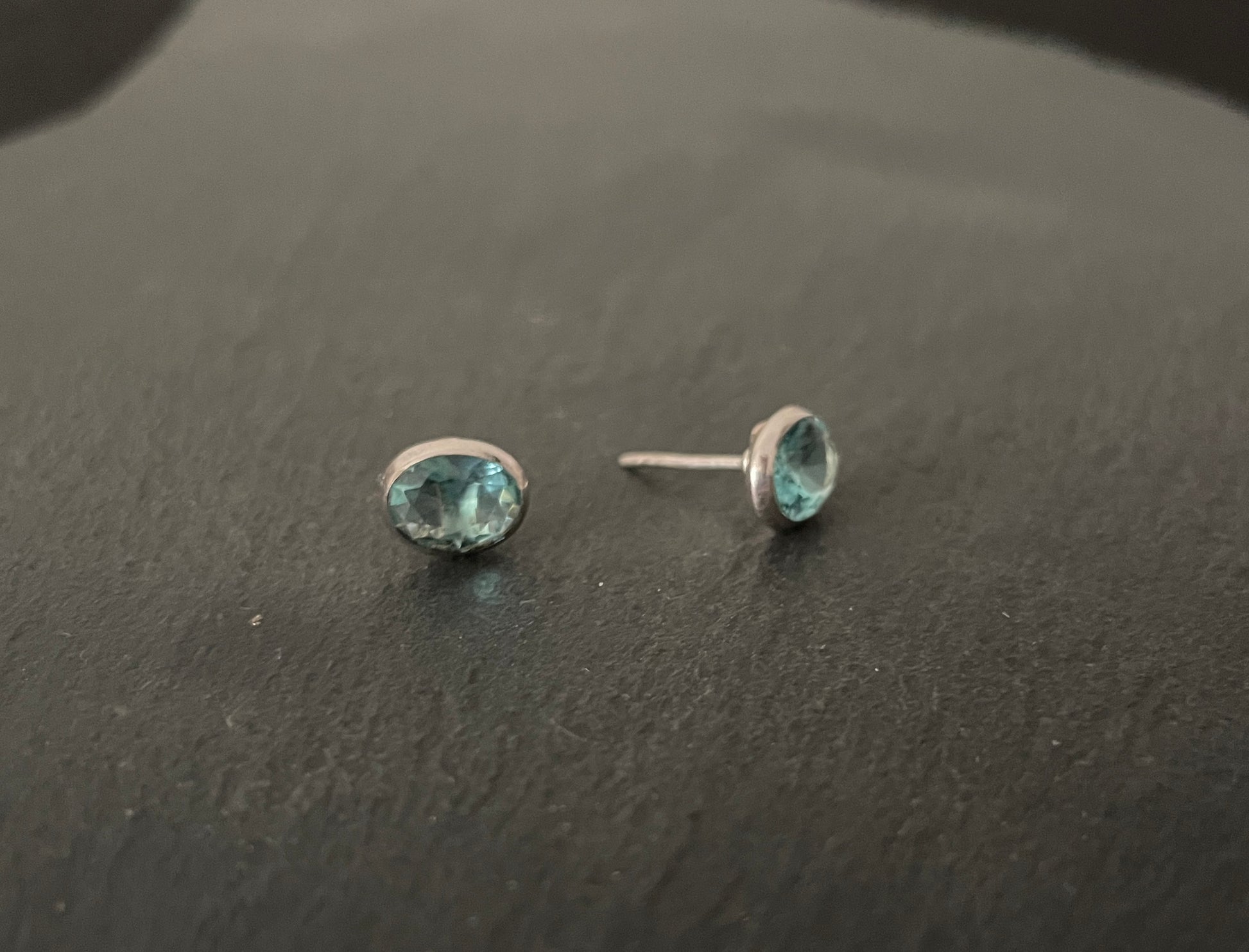Oval Blue Topaz Studs image 1