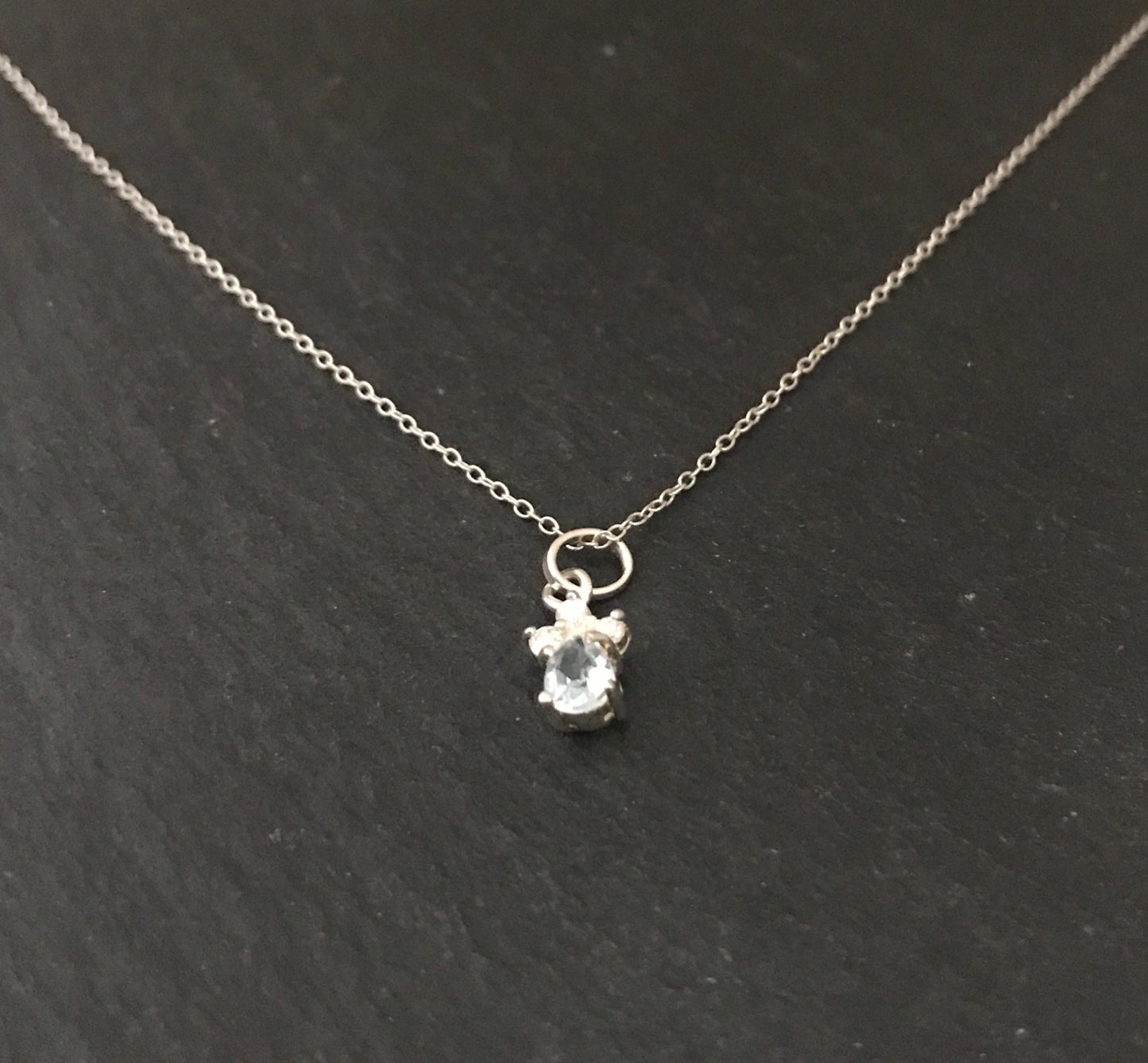 Blue Topaz and Cubic Zirconia Pendant image 1