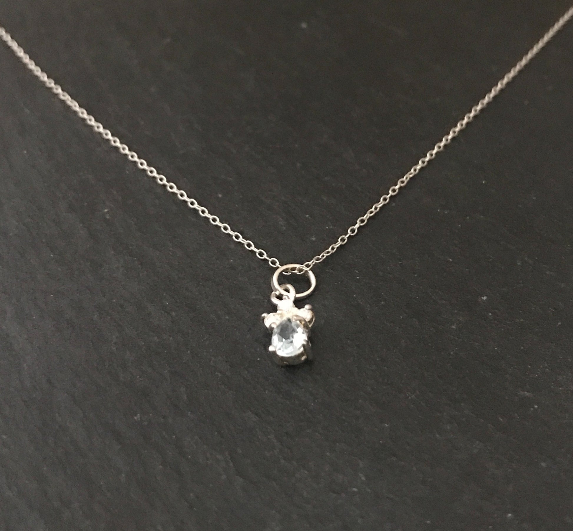 Blue Topaz and Cubic Zirconia Pendant image 1