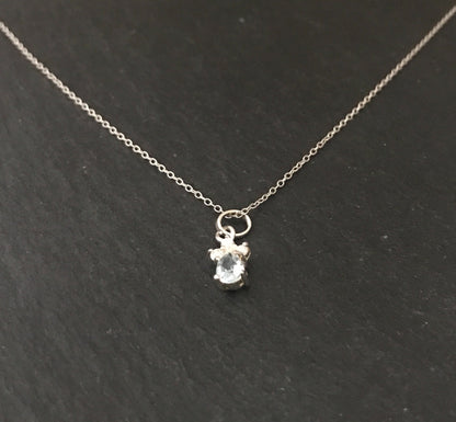 Blue Topaz and Cubic Zirconia Pendant image 1
