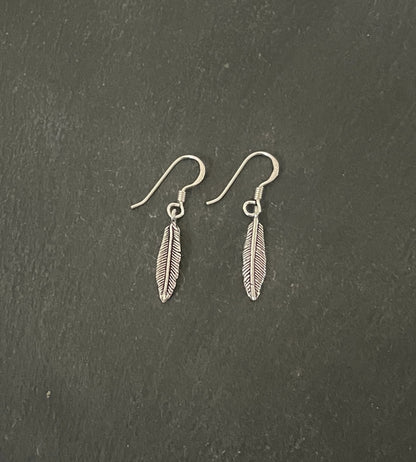 Silver Feather Earrings image 0