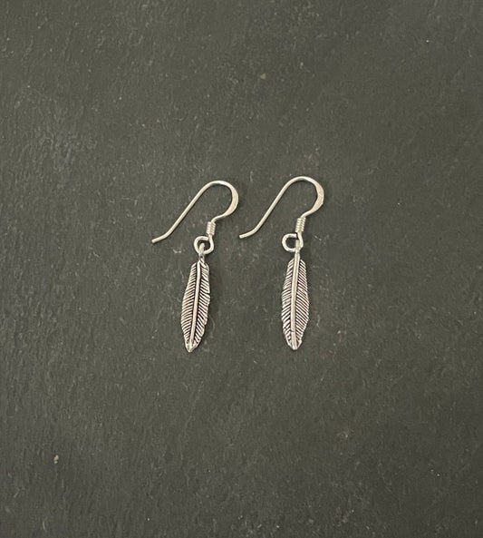 Silver Feather Earrings image 0