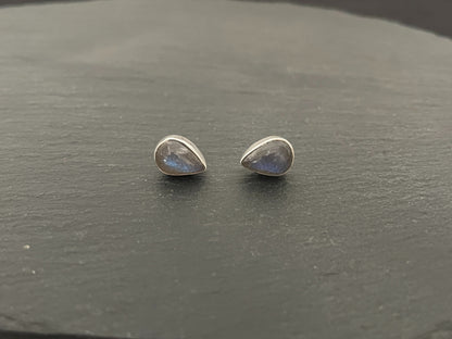 Labradorite Teardrop Stud Earrings image 0