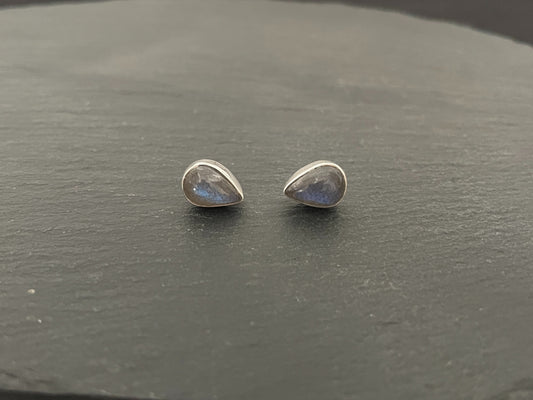 Labradorite Teardrop Stud Earrings image 0