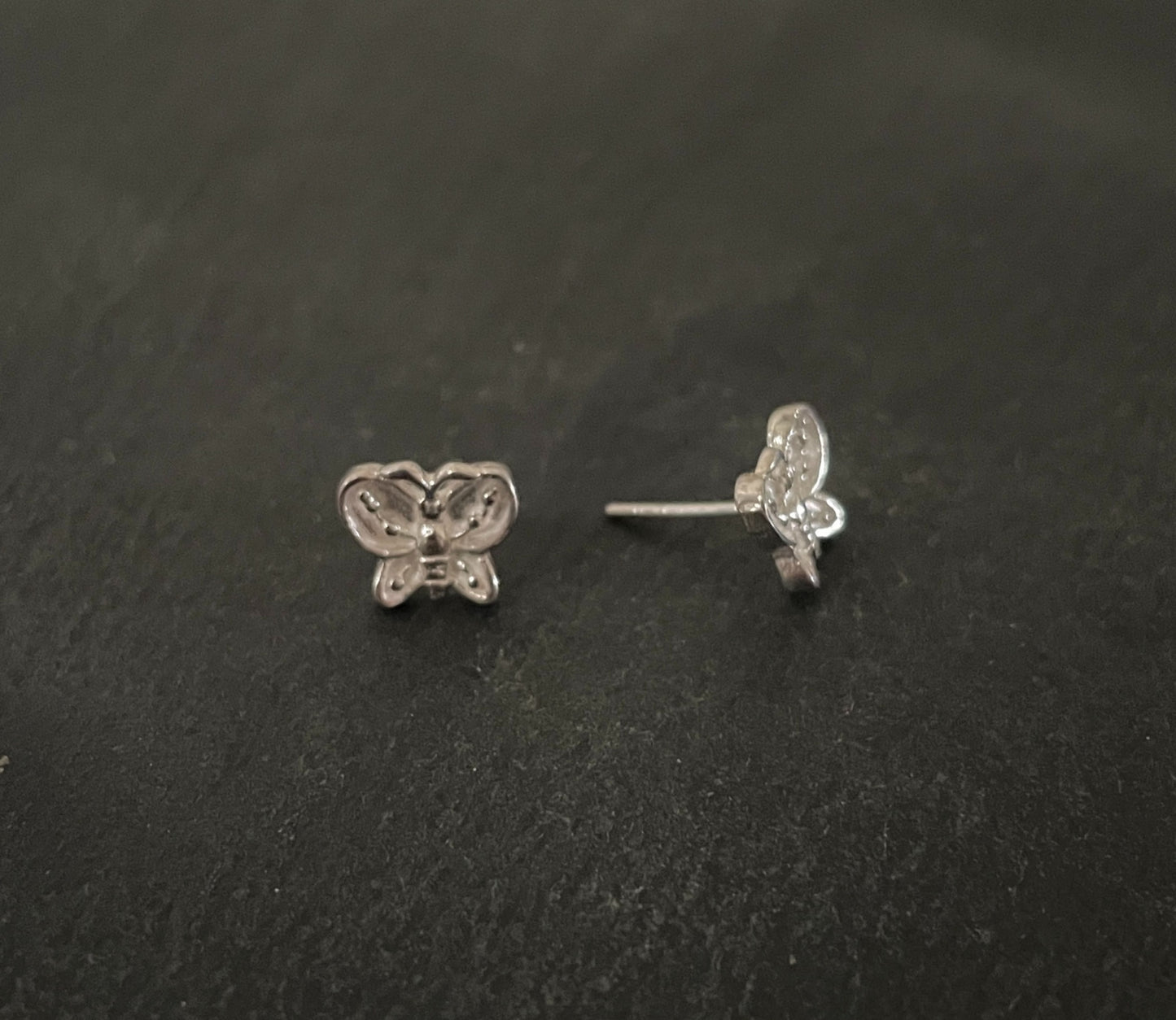 Silver Butterfly Studs image 1