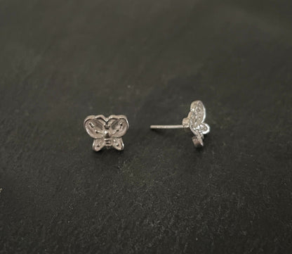 Silver Butterfly Studs image 1