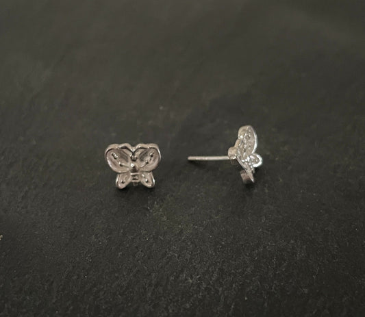 Silver Butterfly Studs image 1