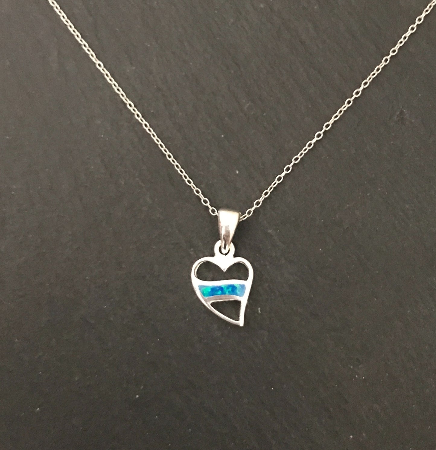 Synthetic Opal Heart Pendant image 0