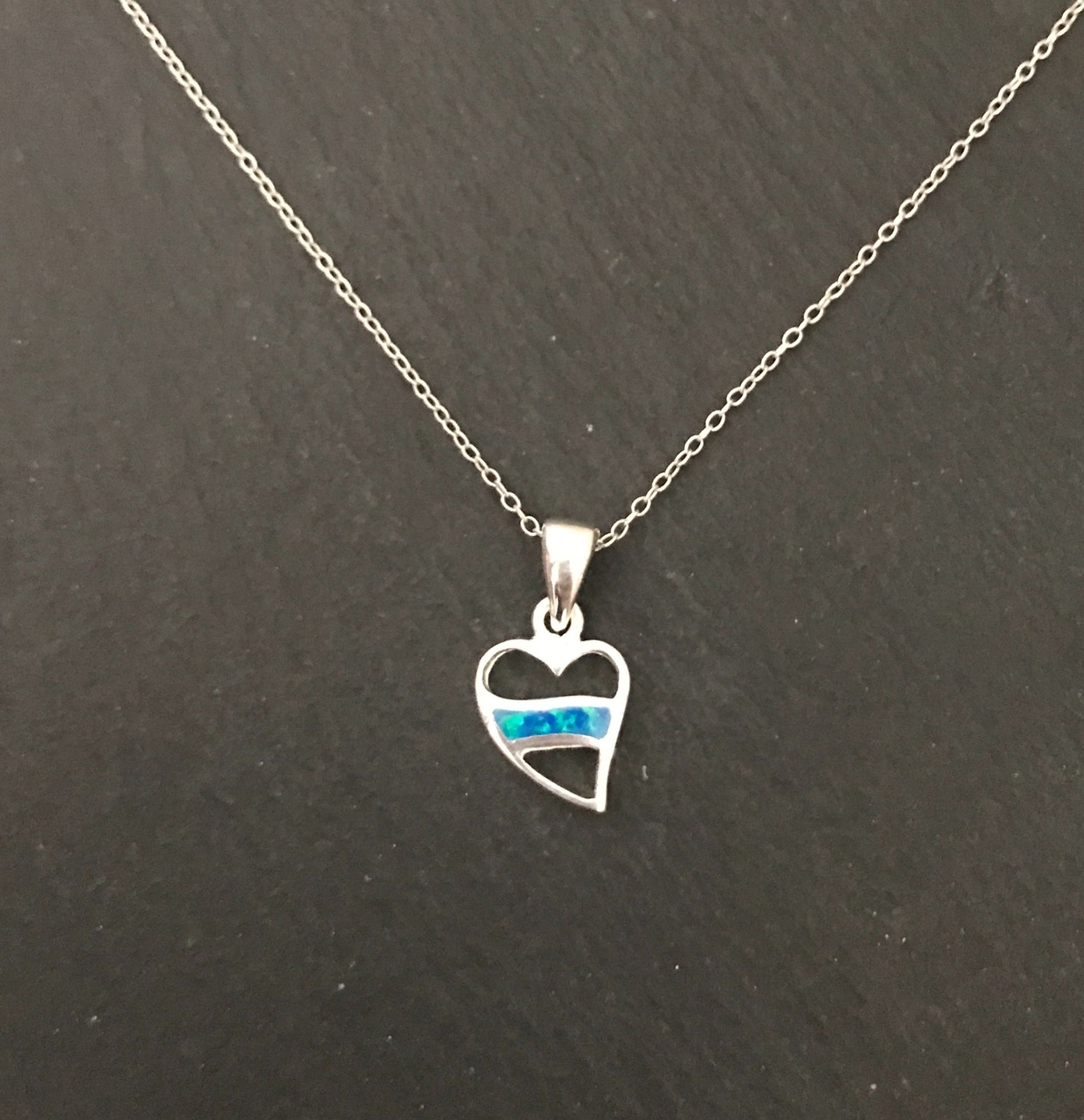 Synthetic Opal Heart Pendant image 0