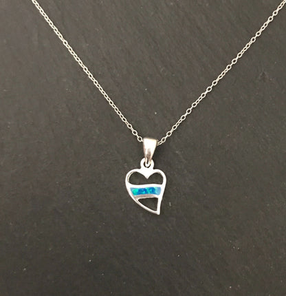 Synthetic Opal Heart Pendant image 0