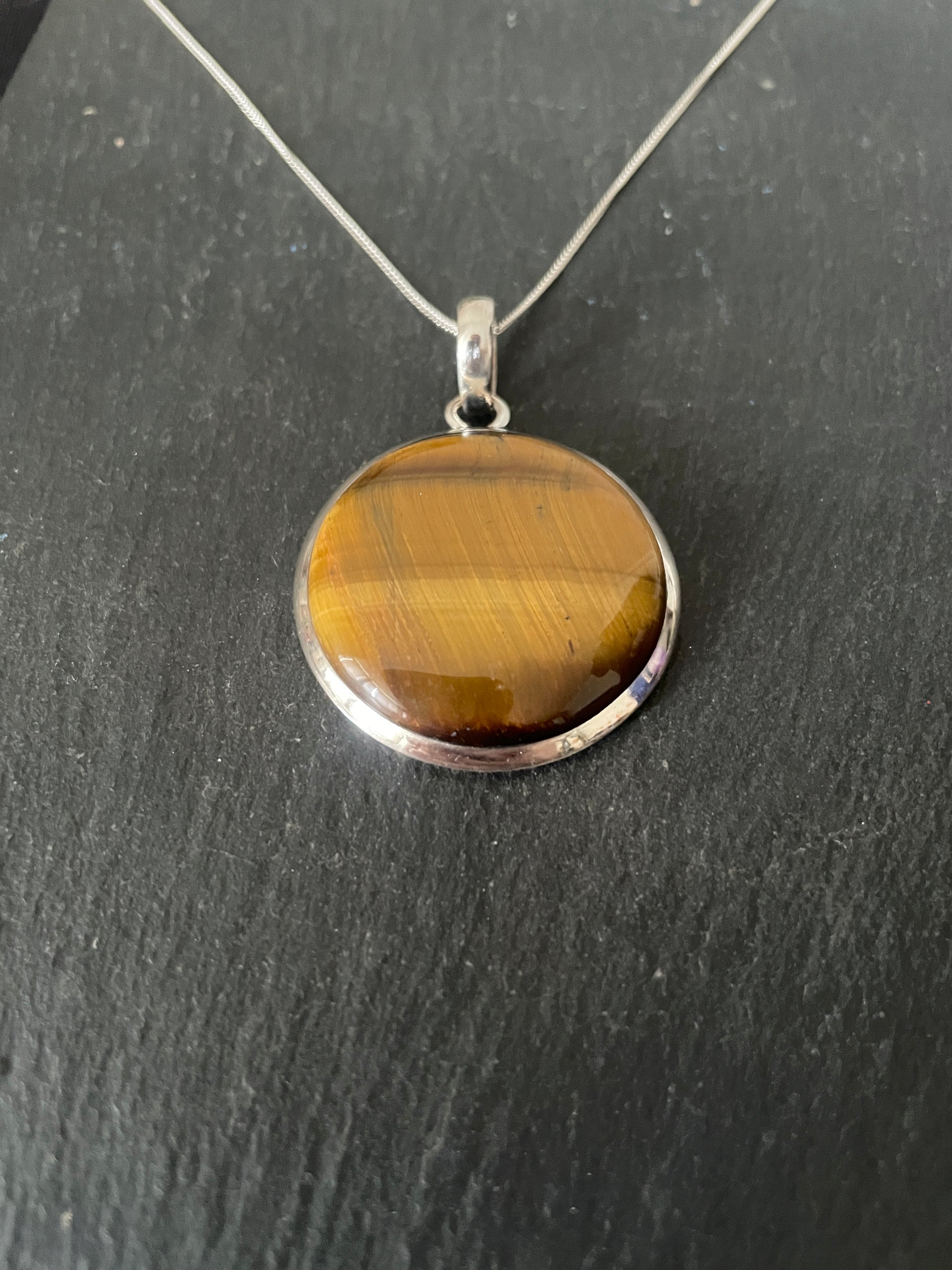 Tiger's Eye Round Pendant image 1