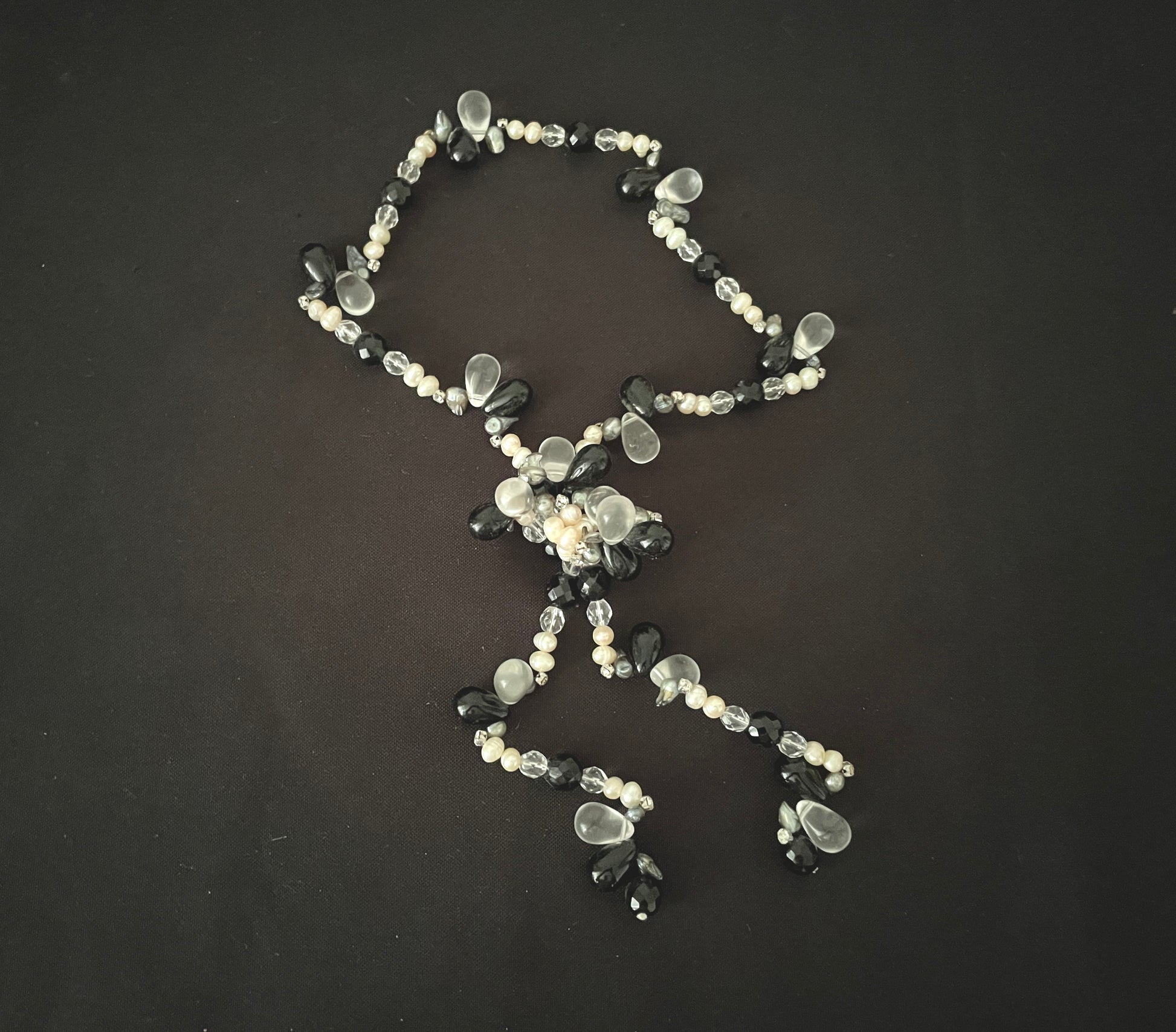 Glass and Pearl Bead Lariat Necklace image 4