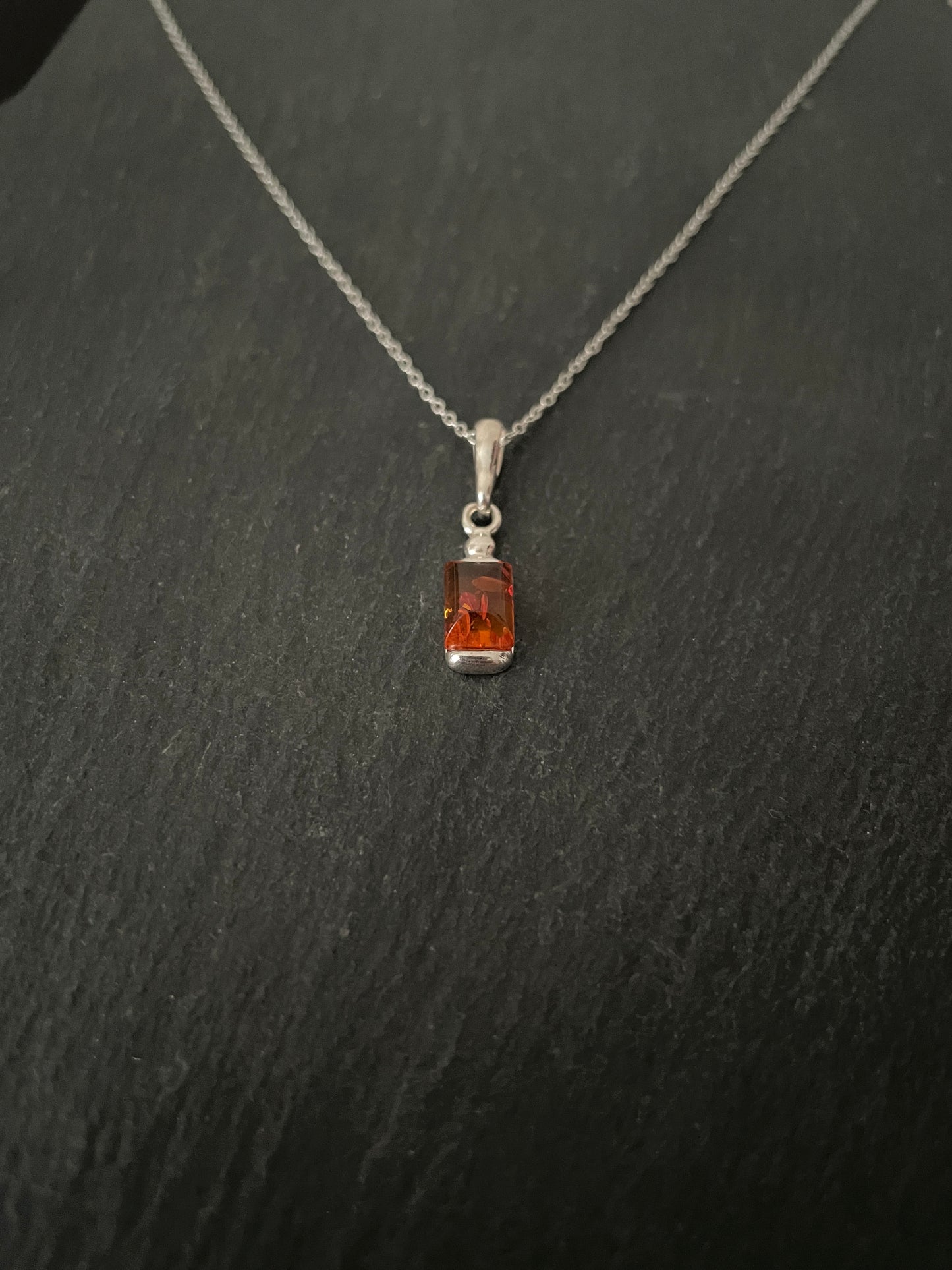 Amber Rectangle Pendant image 1