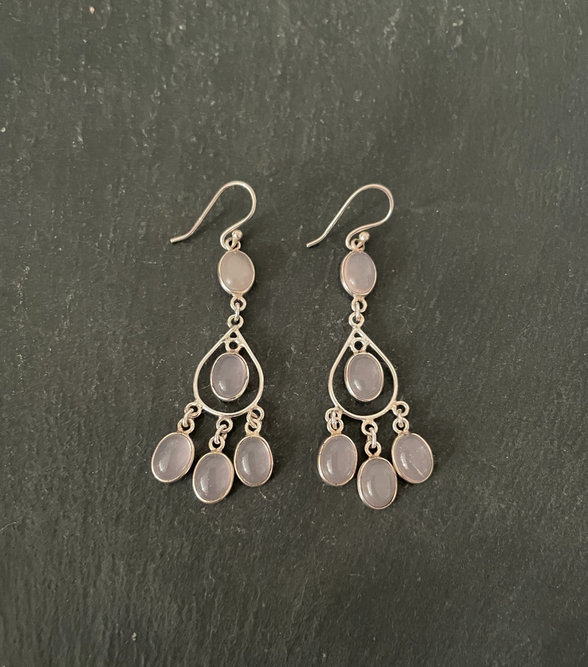 Rose Quartz Oval Earrings image 0