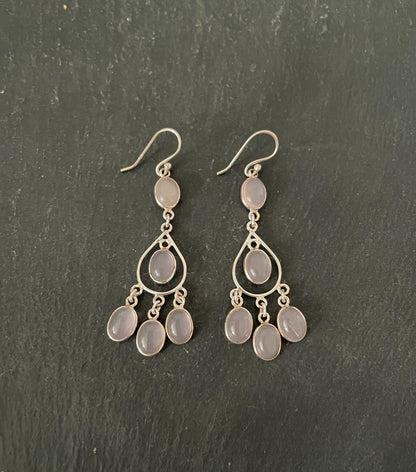 Rose Quartz Oval Earrings image 0
