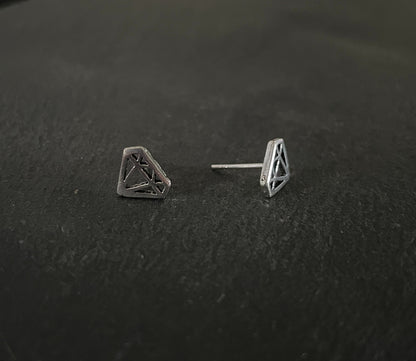 Silver Diamond Studs image 1