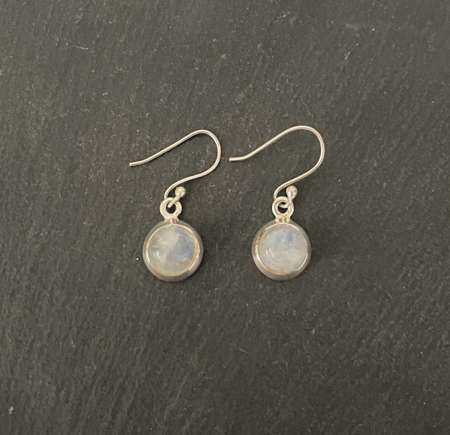 Round Moonstone Earrings image 0