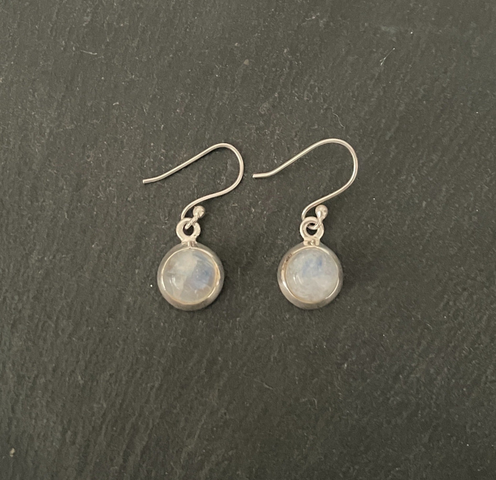 Round Moonstone Earrings image 0
