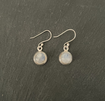 Round Moonstone Earrings image 0