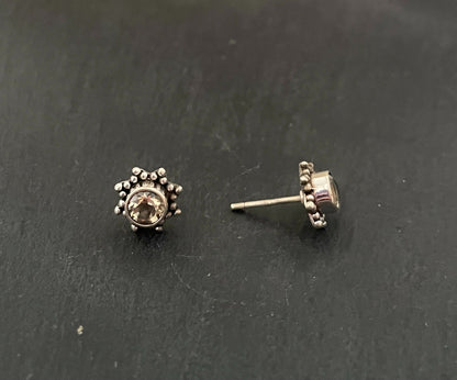 Citrine and Silver Stud Earrings image 1