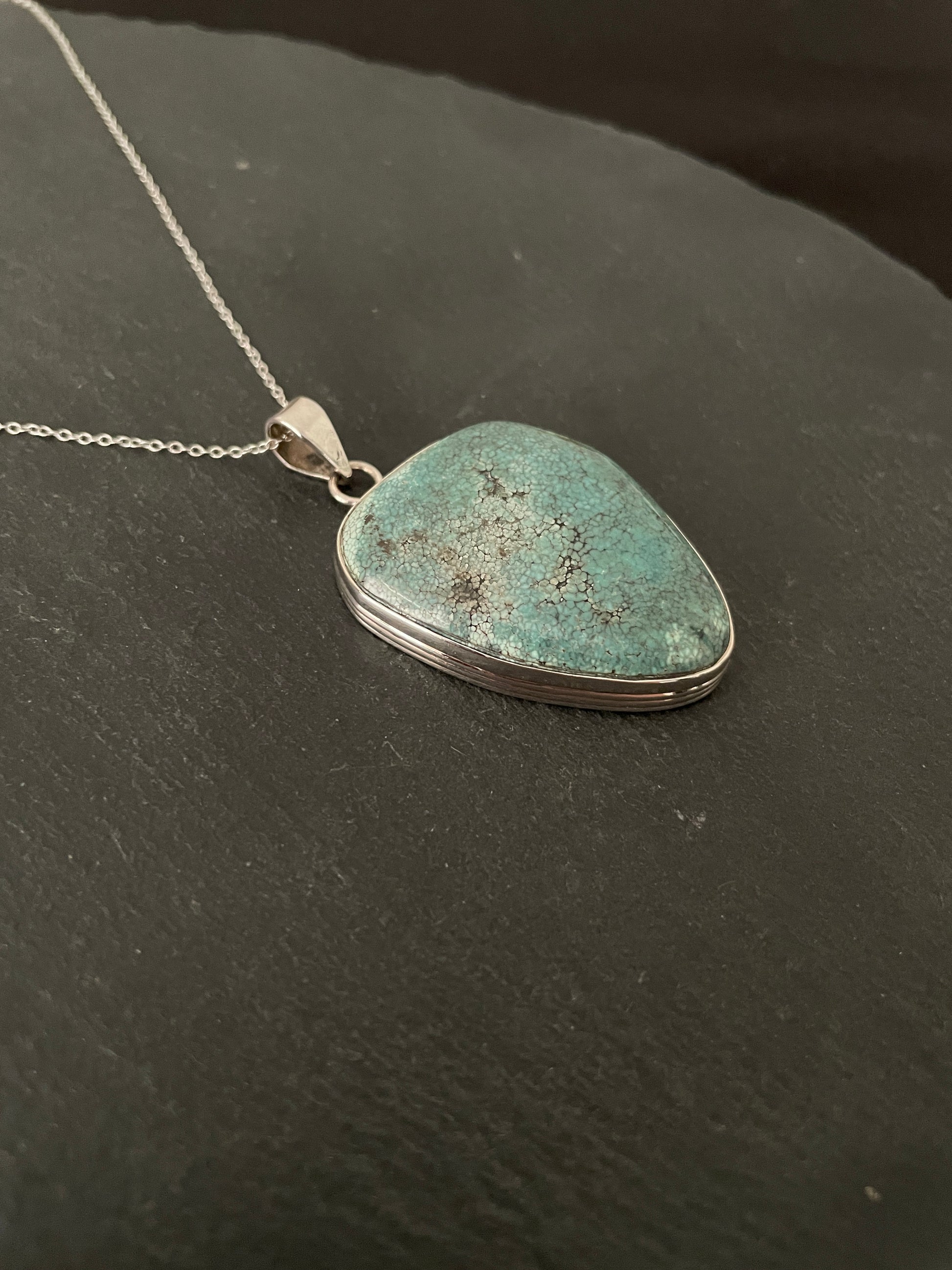 Turquoise and Silver Pendant image 1