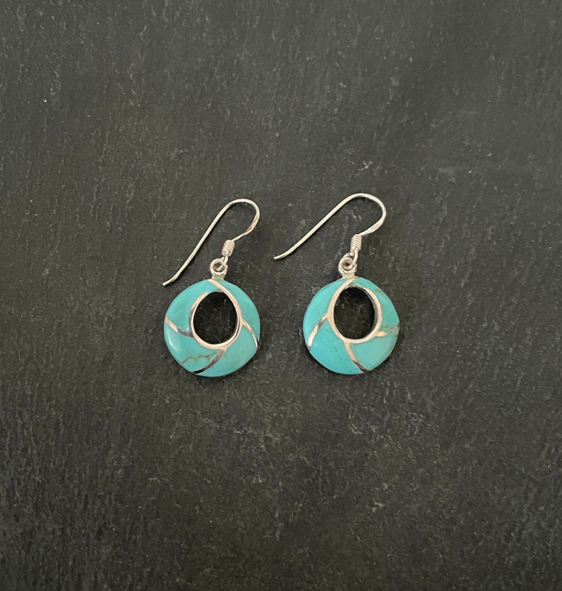 Turquoise Round Earrings image 0
