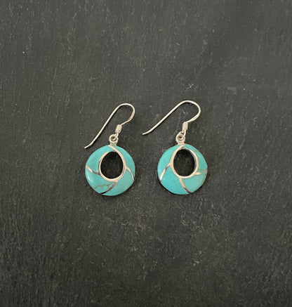 Turquoise Round Earrings image 0