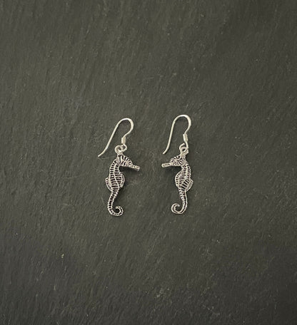 Silver Seahorse Earrings image 0