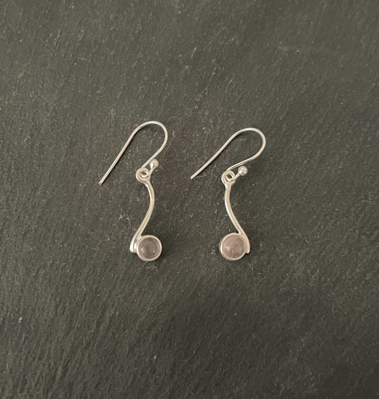Rose Quartz and Silver Earrings image 0