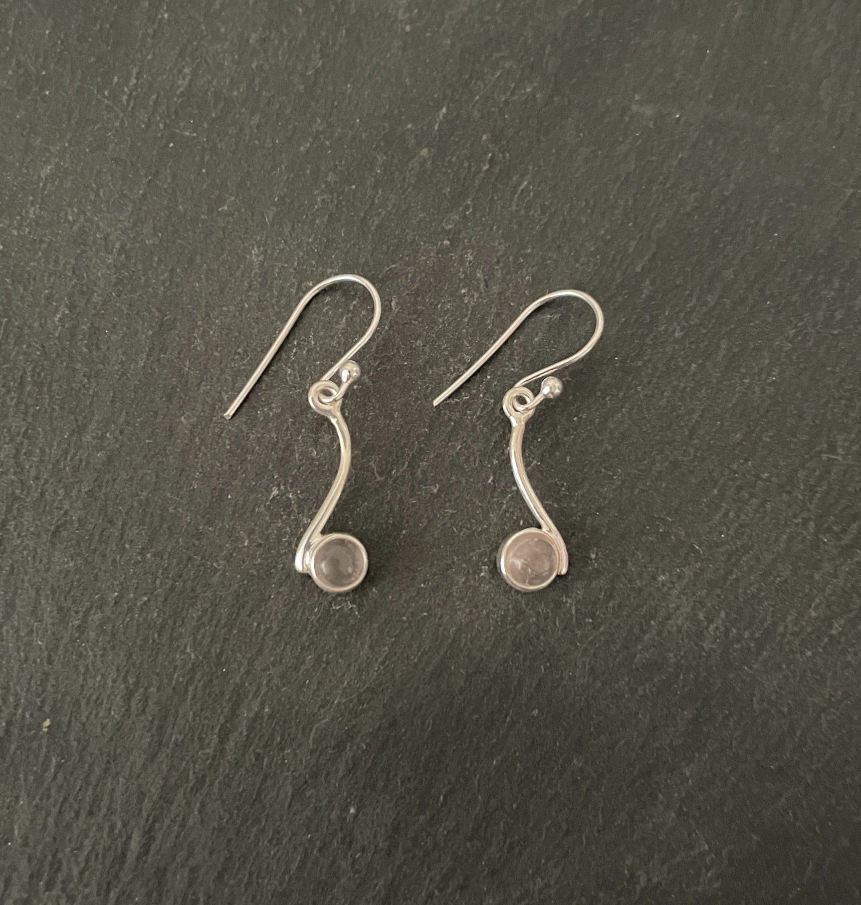 Rose Quartz and Silver Earrings image 0