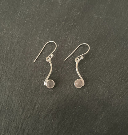 Rose Quartz and Silver Earrings image 0