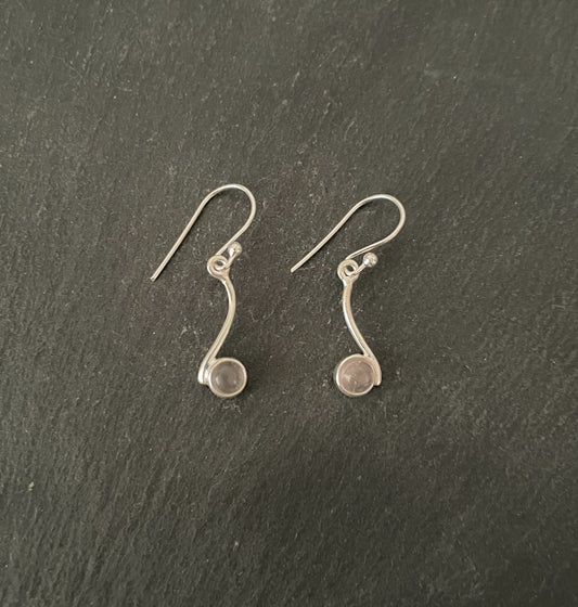 Rose Quartz and Silver Earrings image 0