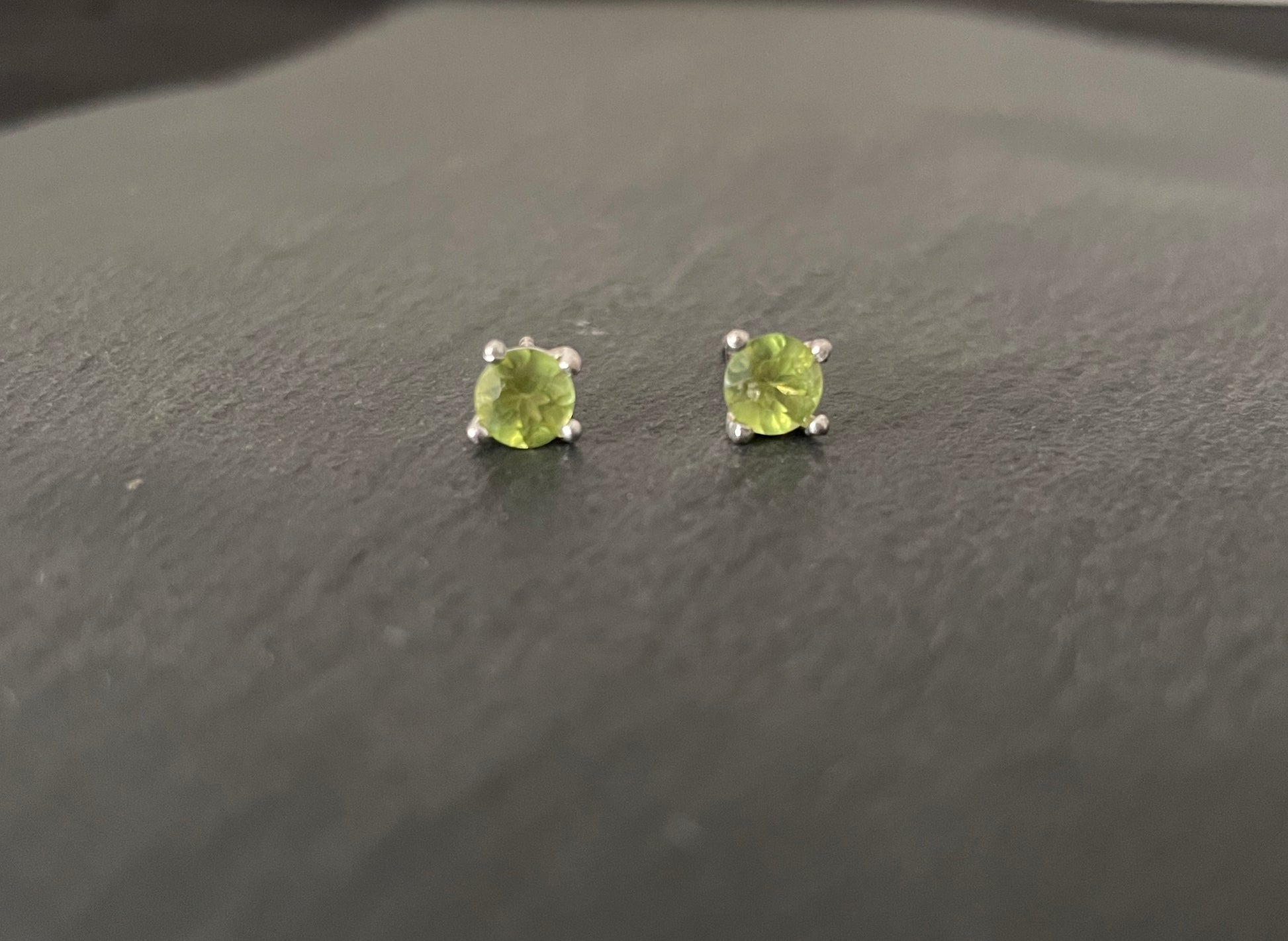Peridot Round Stud Earrings image 0