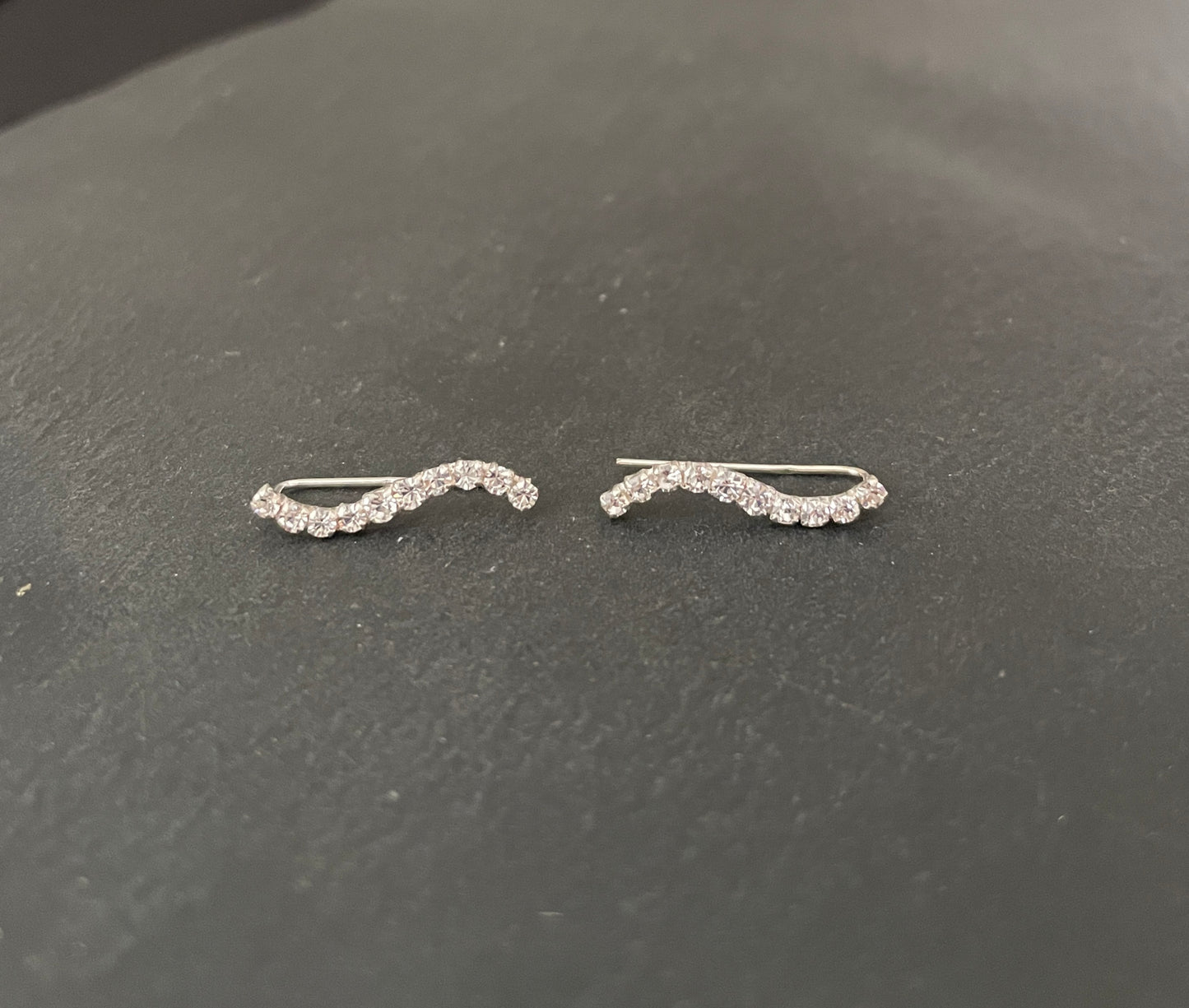 Cubic Zirconia Single Row Wave Ear Climbers image 0