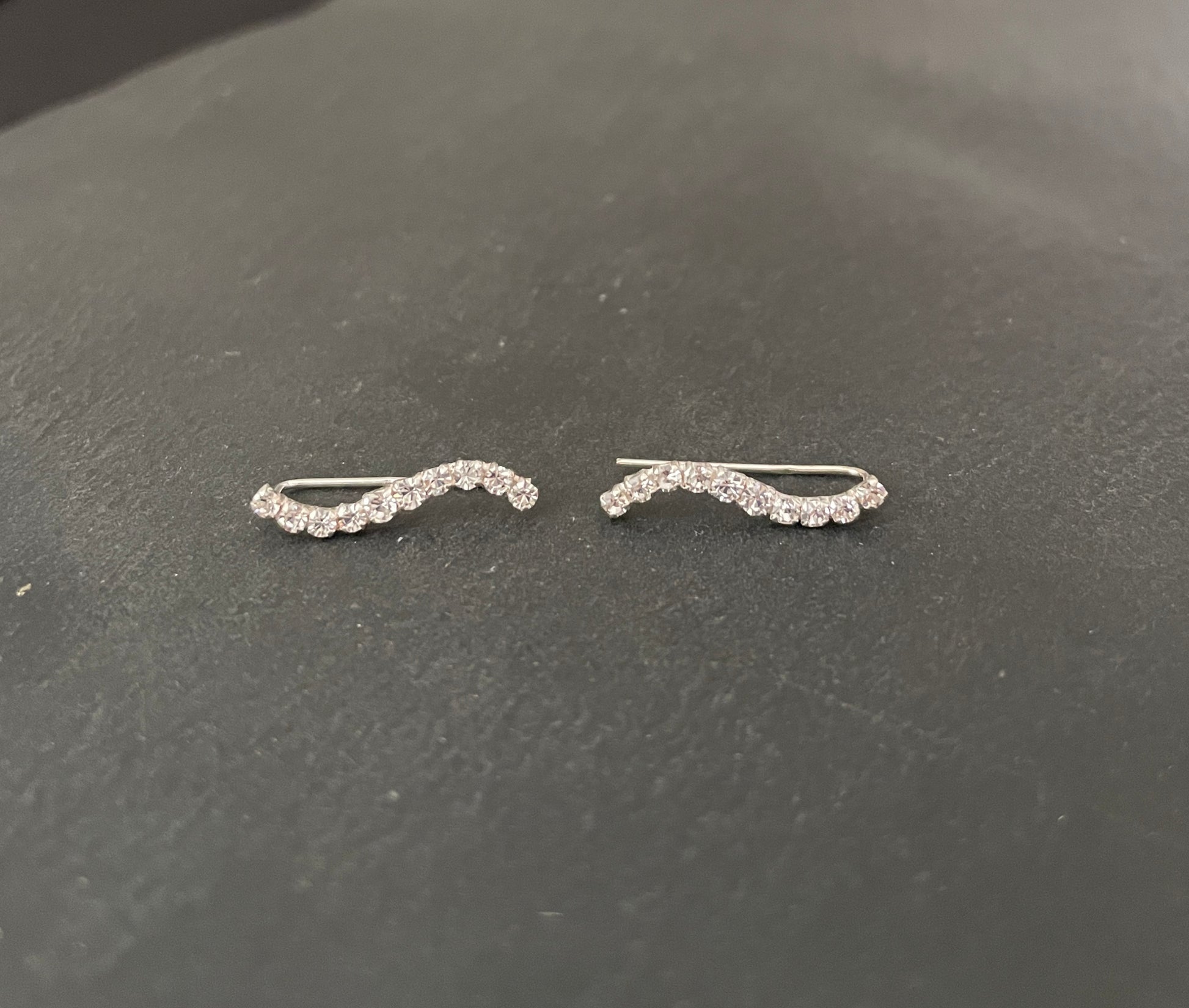 Cubic Zirconia Single Row Wave Ear Climbers image 0