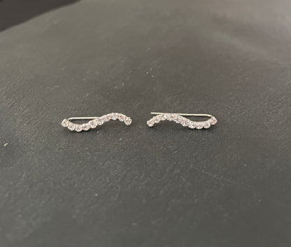 Cubic Zirconia Single Row Wave Ear Climbers image 0