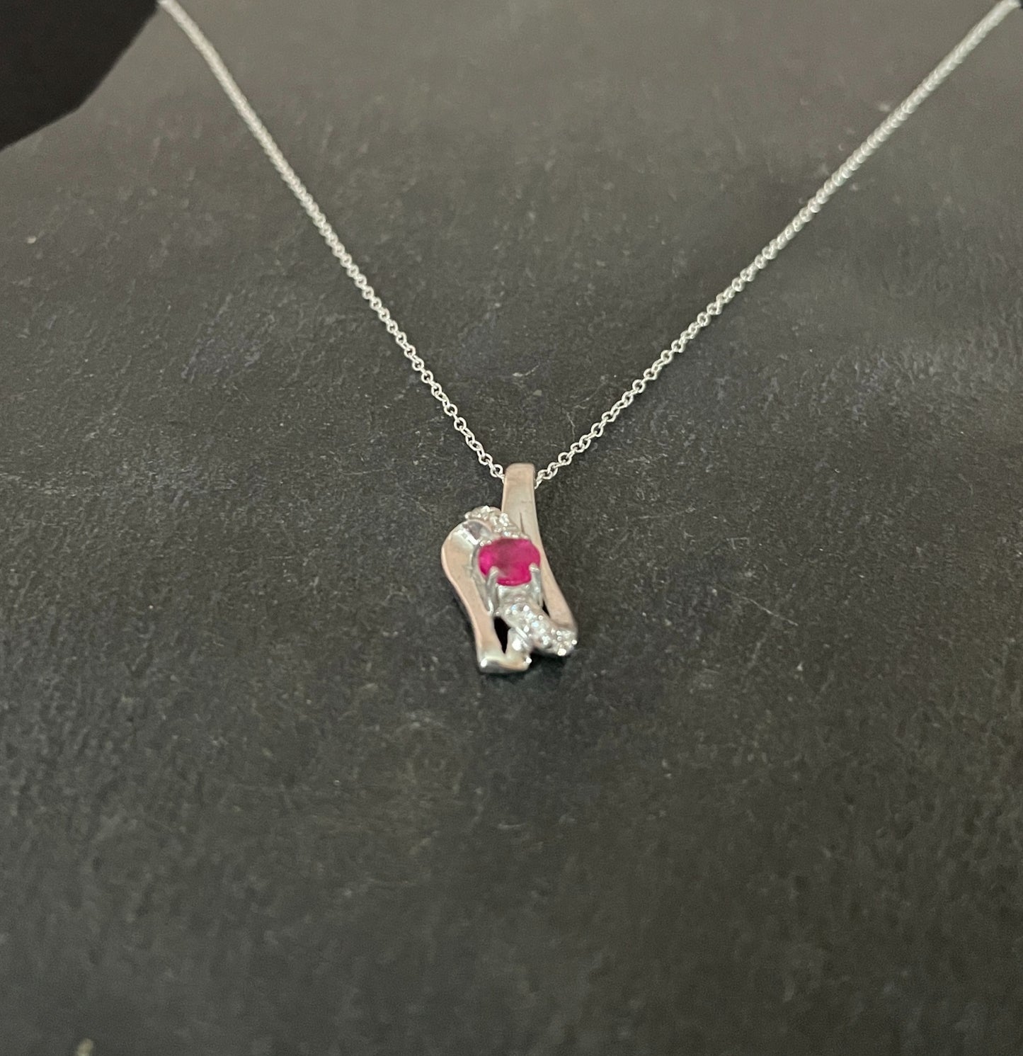 Ruby and Cubic Zirconia Pendant image 1
