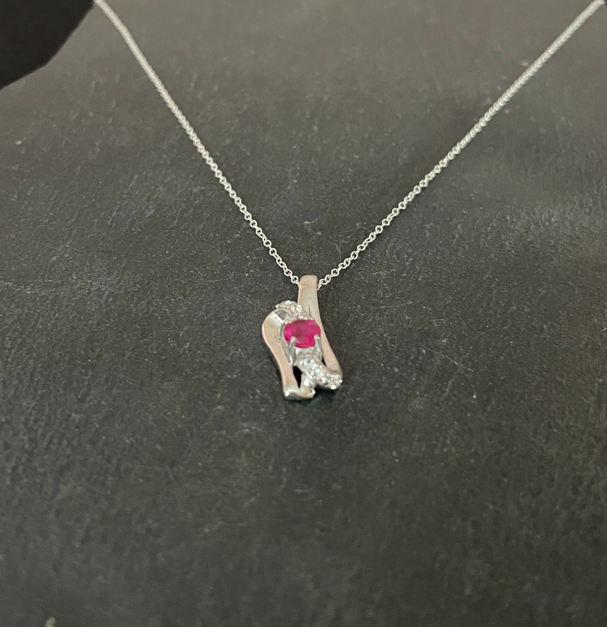 Ruby and Cubic Zirconia Pendant image 1