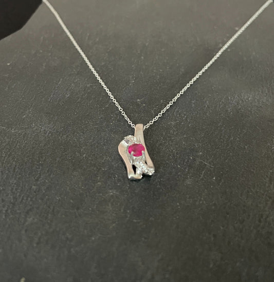 Ruby and Cubic Zirconia Pendant image 1