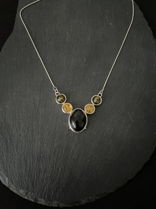 Tri-Colour Amber Necklace image 0