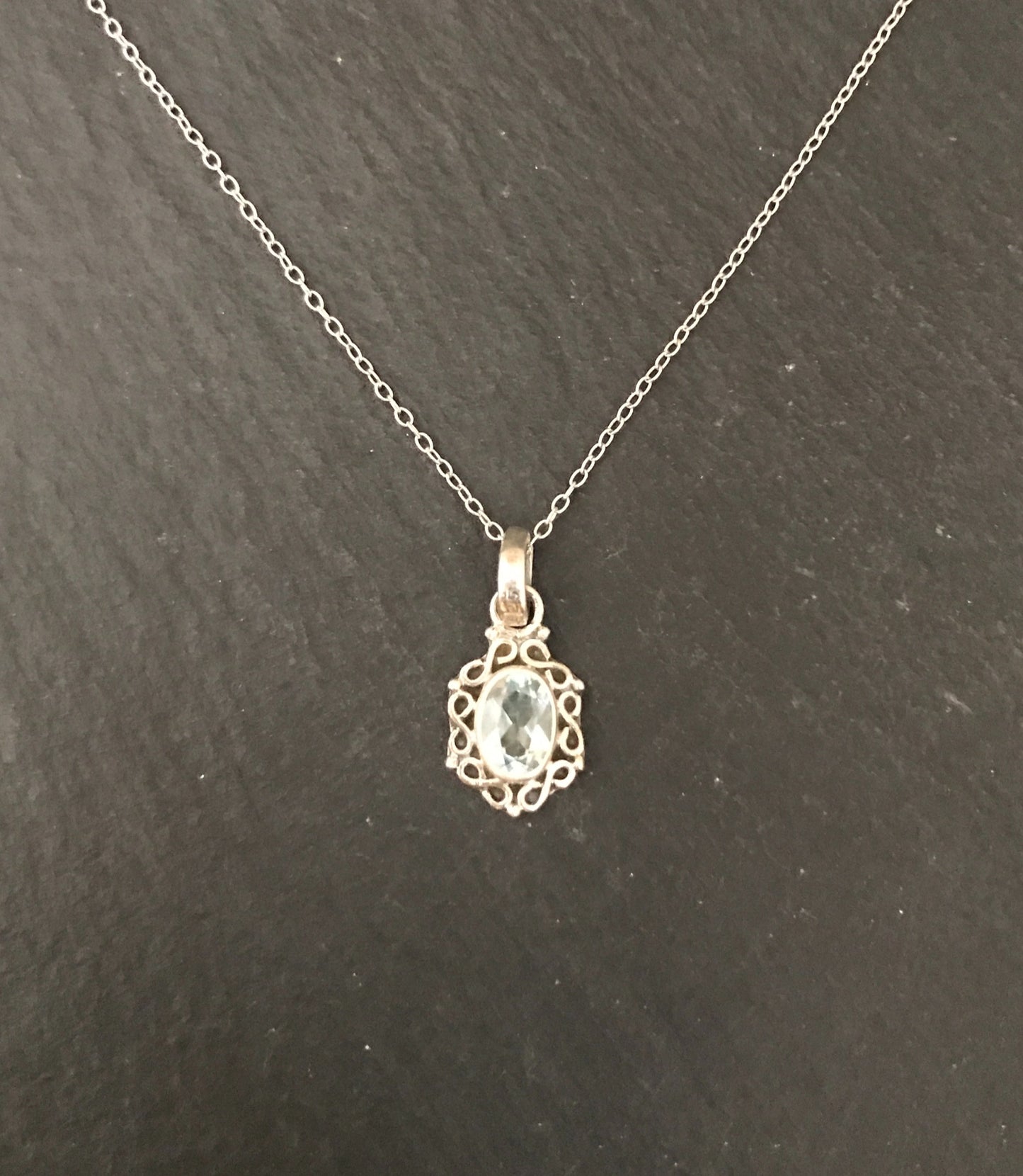 Blue Topaz and Silver Pendant image 0