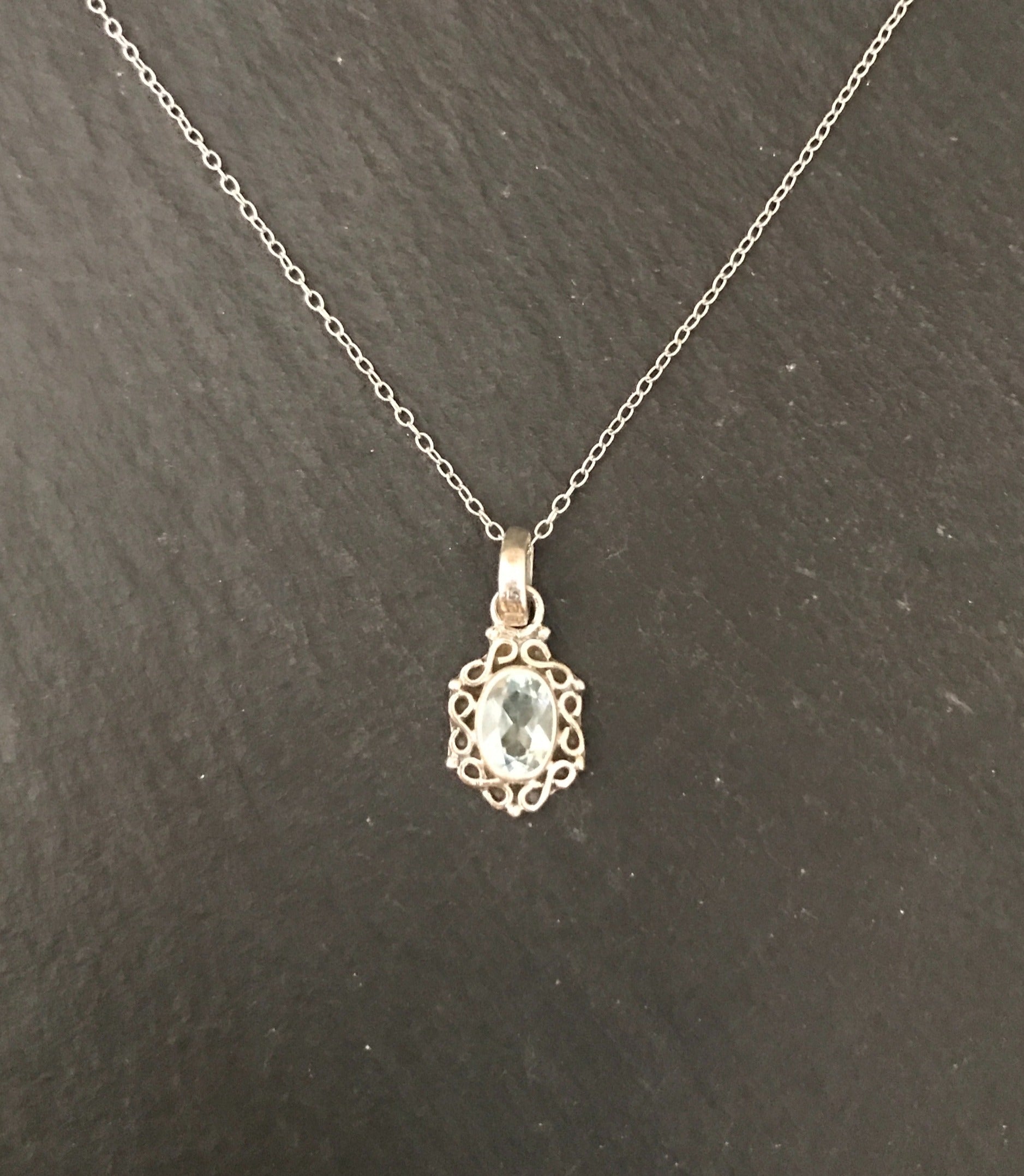 Blue Topaz and Silver Pendant image 0
