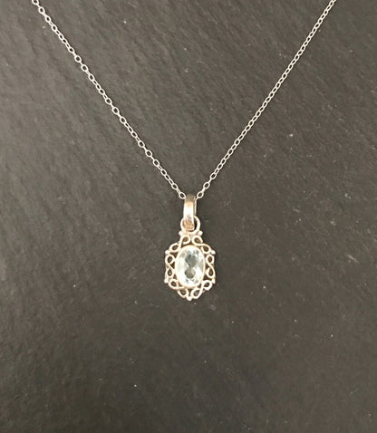 Blue Topaz and Silver Pendant image 0