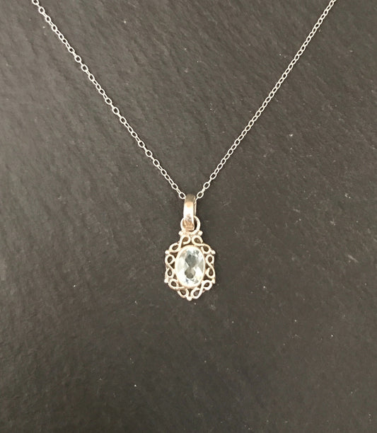 Blue Topaz and Silver Pendant image 0
