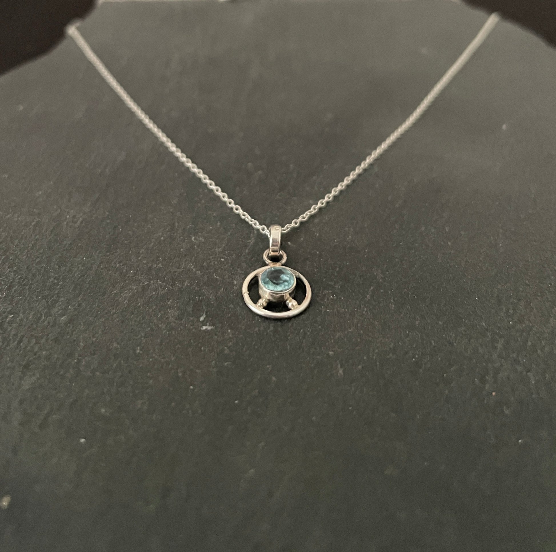 Blue Topaz and Silver Pendant image 1
