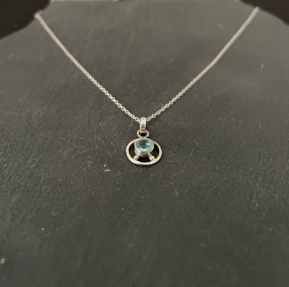 Blue Topaz and Silver Pendant image 1